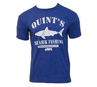 Jaws T-Shirt for Adults | Blue, Quint's Shark Fishing Tshirt | Short-Sleeved Shark Tee | Official Merchandise | X-Large