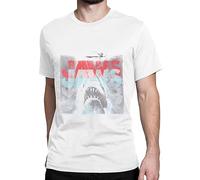 Jaws T Shirt for Men | Mens Shark T Shirts | Movie T Shirts for Men | Sizes Small to XX-Large | Official Movie Merchandise White X-Large