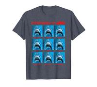 Jaws The Expressions of Jaws Photo Grid Panel T-Shirt, Men, Heather Blue, 3X-Large