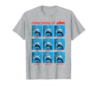 Jaws The Expressions of Jaws Photo Grid Panel T-Shirt, Men, Heather Grey, 3X-Large
