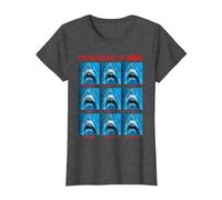 Jaws The Expressions of Jaws Photo Grid Panel T-Shirt, Women, Dark Heather Grey, 3X-Large