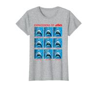 Jaws The Expressions of Jaws Photo Grid Panel T-Shirt, Women, Heather Grey, 3X-Large