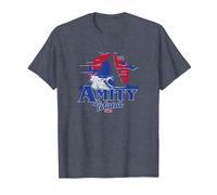 Jaws Transparent Shark Fin Amity Island Script T-Shirt, Men, Heather Blue, Small