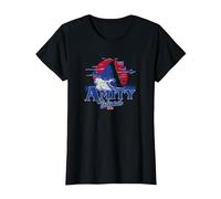 Jaws Transparent Shark Fin Amity Island Script T-Shirt, Women, Black, Large