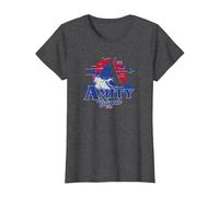 Jaws Transparent Shark Fin Amity Island Script T-Shirt, Women, Dark Heather Grey, Medium