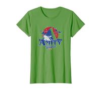 Jaws Transparent Shark Fin Amity Island Script T-Shirt, Women, Grass Green, 3X-Large