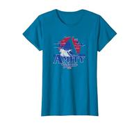 Jaws Transparent Shark Fin Amity Island Script T-Shirt, Women, Sapphire Blue, Small