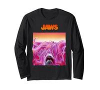 Jaws Vibrant Shark Attack Illustration Long Sleeve T-Shirt