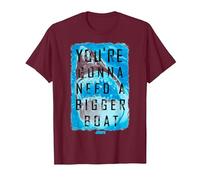 Jaws You're Gonna Need A Bigger Boat Shark Poster T-Shirt, Men, Burgundy, Medium