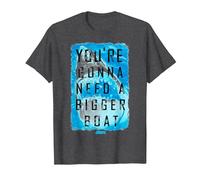 Jaws You're Gonna Need A Bigger Boat Shark Poster T-Shirt, Men, Dark Heather Grey, Small