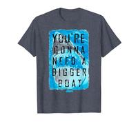 Jaws You're Gonna Need A Bigger Boat Shark Poster T-Shirt, Men, Heather Blue, X-Large