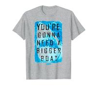 Jaws You're Gonna Need A Bigger Boat Shark Poster T-Shirt, Men, Heather Grey, Small