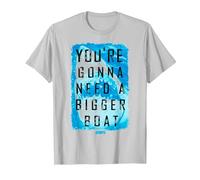 Jaws You're Gonna Need A Bigger Boat Shark Poster T-Shirt, Men, Silver Grey, Small