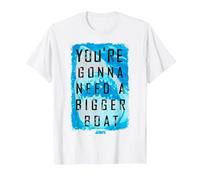 Jaws You're Gonna Need A Bigger Boat Shark Poster T-Shirt, Men, White, Large