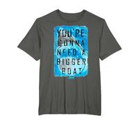 Jaws You're Gonna Need A Bigger Boat Shark Poster T-Shirt, Men's Big and Tall, Asphalt Grey, 5X Tall