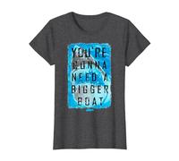 Jaws You're Gonna Need A Bigger Boat Shark Poster T-Shirt, Women, Dark Heather Grey, Large