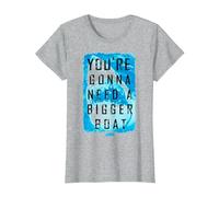 Jaws You're Gonna Need A Bigger Boat Shark Poster T-Shirt, Women, Heather Grey, Large