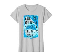 Jaws You're Gonna Need A Bigger Boat Shark Poster T-Shirt, Women, Silver Grey, Large