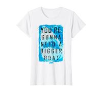Jaws You're Gonna Need A Bigger Boat Shark Poster T-Shirt, Women, White, X-Large