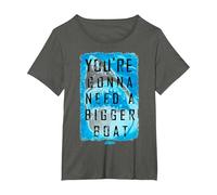 Jaws You're Gonna Need A Bigger Boat Shark Poster T-Shirt, Women's Plus, Asphalt Grey, 4X