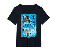 Jaws You're Gonna Need A Bigger Boat Shark Poster T-Shirt, Women's Plus, Black, 3X