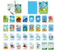 JAWSEU Baby Flash Cards, Seasonal Weather & Time Flash Cards for Kids, Montessori Cards, Educational Toys, Preschool Learning Cards for Boys & Girls