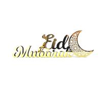 JAWSEU Islamic Table Decorations Wooden Acrylic Eid Mubarak Ramadan Decoration Wooden Letter Ornaments Eid Mubarak Ramadan Kareem Interior Decoration Home Living Room Bedroom Table