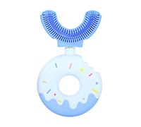 JAWSEU Kids U-Shaped Toothbrush, Doughnut Manual Toothbrush, 360° Silicone, Blue, Ages 2-6