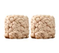 JAWSEU Knitting Wool Yarn, Pack of 2, 100g Ball, Chunky, Multicolor, with Soft Rainbow Pompoms, for DIY Knitting Crochet