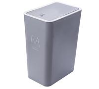 JAWSEU Plastic Trash Can with Push Lid Push Lid Kitchen Trash Can Slim Waste Bin Bedroom Trash Can Slim Kitchen Trash Can Slimmer Easy to Clean 15L