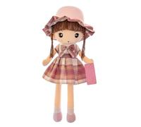 JAWSEU Rag Doll Girl Cute Plush Toy Soft Baby Princess Doll Hat and Clothes Rag Soft Toy Cartoon Plush Toys Girl Gift for Birthday Christening Christmas