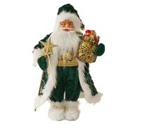 JAWSEU Santa Claus Figurine, Standing Santa Claus Figurine 45cm Realistic Traditional Santa Claus Figurines Decoration Santa Claus Ornament Doll for Christmas Table Decoration