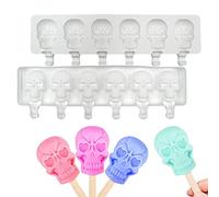 JAWSEU Silicone Ice Cream Mold, Reusable Popsicle Molds, BPA Free, Multiple Shapes, White