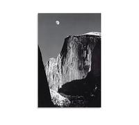 JAWWENHA Ansel Adams Moon And Half Dome1 Poster Decorative Painting Canvas Wall Posters And Art Picture Print Modern Family Bedroom Decor Posters 16x24inch(40x60cm)