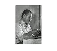 JAWWENHA Ernest Hemingway Posing Poster Decorative Painting Canvas Wall Posters And Art Picture Print Modern Family Bedroom Decor Posters 16x24inch(40x60cm)