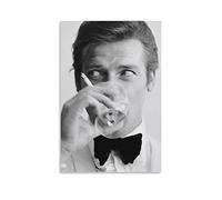 JAWWENHA James Bond Roger Moore Poster Decorative Painting Canvas Wall Posters And Art Picture Print Modern Family Bedroom Decor Posters 16x24inch(40x60cm)