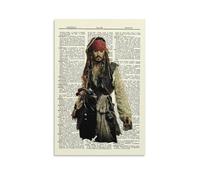 JAWWENHA Johnny Depp Jack Sparrow Dictionary Art Pirates of The Caribbean Poster Decorative Painting Canvas Wall Posters And Art Picture Print Modern Family Bedroom Decor Posters 16x24inch(40x60cm)