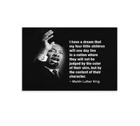 JAWWENHA Martin Luther King I Have A Dream Poster Decorative Painting Canvas Wall Posters And Art Picture Print Modern Family Bedroom Decor Posters 08x12inch(20x30cm)
