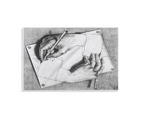 JAWWENHA Mc Escher Hands Drawing Hands Poster Decorative Painting Canvas Wall Posters And Art Picture Print Modern Family Bedroom Decor Posters 08x12inch(20x30cm)