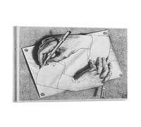 JAWWENHA Mc Escher Hands Drawing Hands Poster Decorative Painting Canvas Wall Posters And Art Picture Print Modern Family Bedroom Decor Posters 08x12inch(20x30cm)