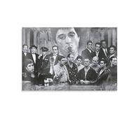JAWWENHA Scarface Goodfellas Godfather Sopranos Poster Decorative Painting Canvas Wall Posters And Art Picture Print Modern Family Bedroom Decor Posters 12x18inch(30x45cm)
