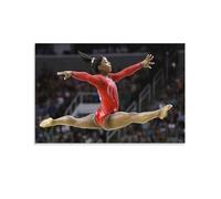JAWWENHA Simone Biles Athlete In The Air Poster Decorative Painting Canvas Wall Posters And Art Picture Print Modern Family Bedroom Decor Posters 08x12inch(20x30cm)