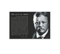 JAWWENHA Theodore Roosevelt With The Arena Quote in Glasses Poster Decorative Painting Canvas Wall Posters And Art Picture Print Modern Family Bedroom Decor Posters 16x24inch(40x60cm)