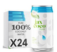JAX COCO | 100% Pure Coconut Water | No Added Sugar, Low Calorie | Convenient On-the-Go Cans | Fresh from Volcanic Philippines regions | 24x 330ML Cans