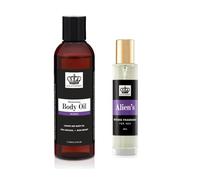 Jax of London 200ml Aliens Body Oil & 30ml EDP Perfume Set For Women Body Oil, Inspired Fragrance, Hair, Shower, Moisturising, Massage, Firming and Stretch Mark and EDP Perfume