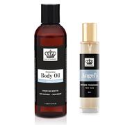 Jax of London 200ml Angel's Body Oil & 30ml EDP Perfume Set For Women, Inspired Fragrance, Hair, Shower, Moisturising, Massage, Firming and Stretch Mark and EDP Perfume