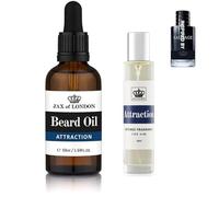 Jax of London Attraction Beard Oil & Cologne Set for Men, Beard growth, Vitamin E, Avocado, Almond, Jojoba, Luxury scented, Men’s Cologne Fragrance