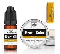 Jax of London Cologne Inspired Beard Balm & Beard Oil Set for Men - Styling & Conditioning Balm 60g + 10ml Beard Oil - Softens, Tames & Promotes Growth - Natural Ingredients - Made in UK (Million)