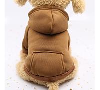 JAXICH Dog Hoodie Dog Jumpers Small Clearance Dog Hoodie with Pocket - Fall Winter Warm Fleece Sweater Puppy Clothes Cold Weather Dog Coats for Small Dogs Puppy Teddy Poodle Chihuahua (Brown,M)