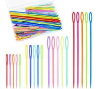 JAXICREY 100Pcs Plastic Needles for Children, 5.5cm/7cm/9cm/15cm Colorful Darning Needle, Large Eye Plastic Hand Sewing Needles, Big Eye Yarn Needle for Kids DIY Crafts and Knitting Sewing Handmade